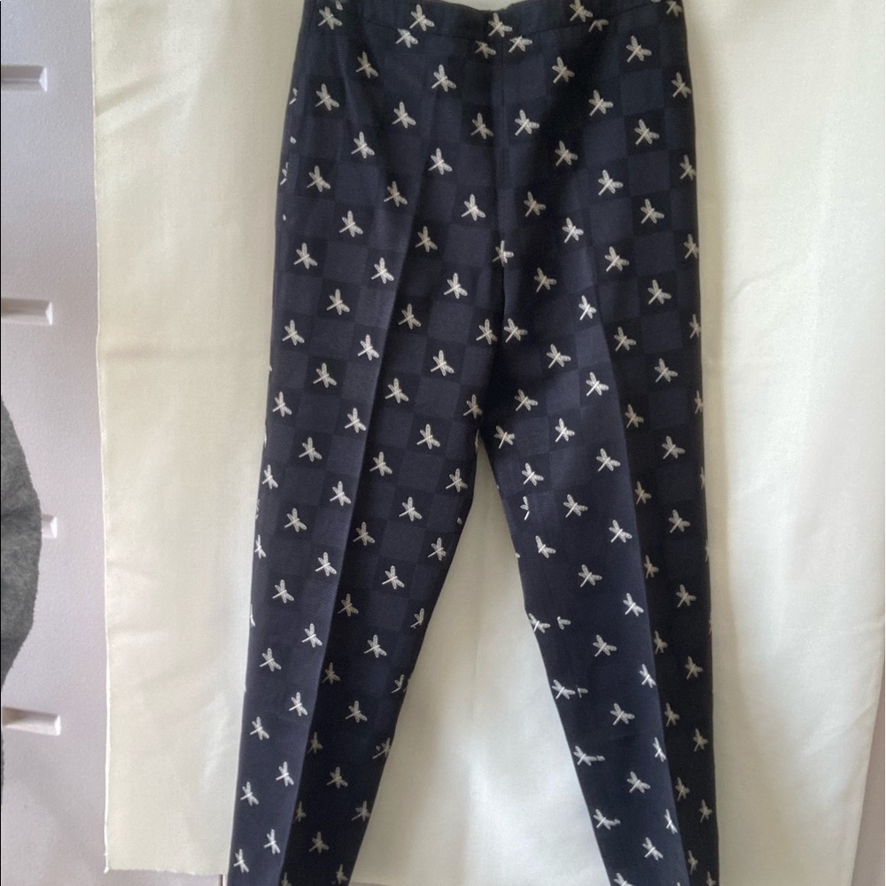 Talbots size 8 dragon fly side zipper pants